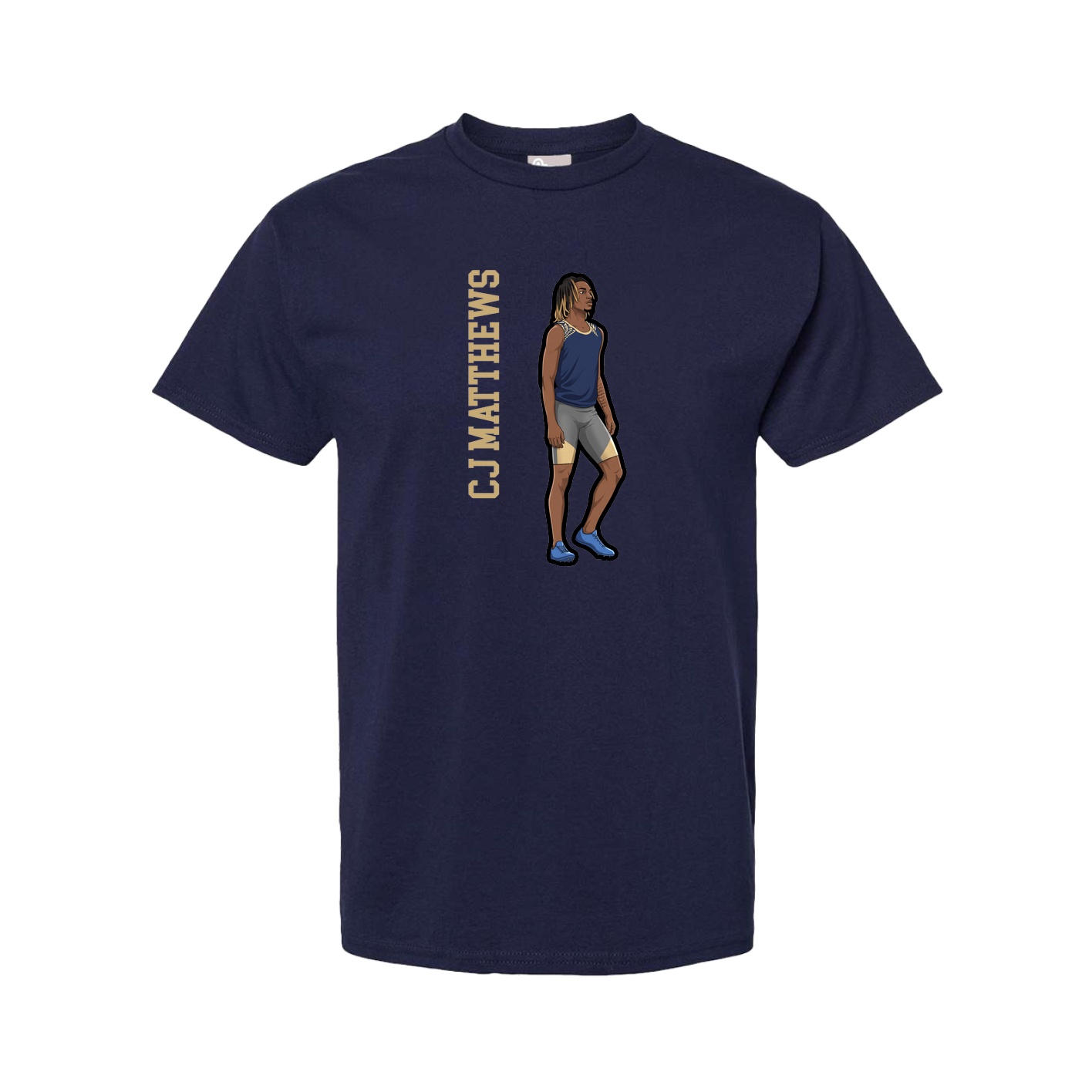 Tee — Name Vertical in Navy