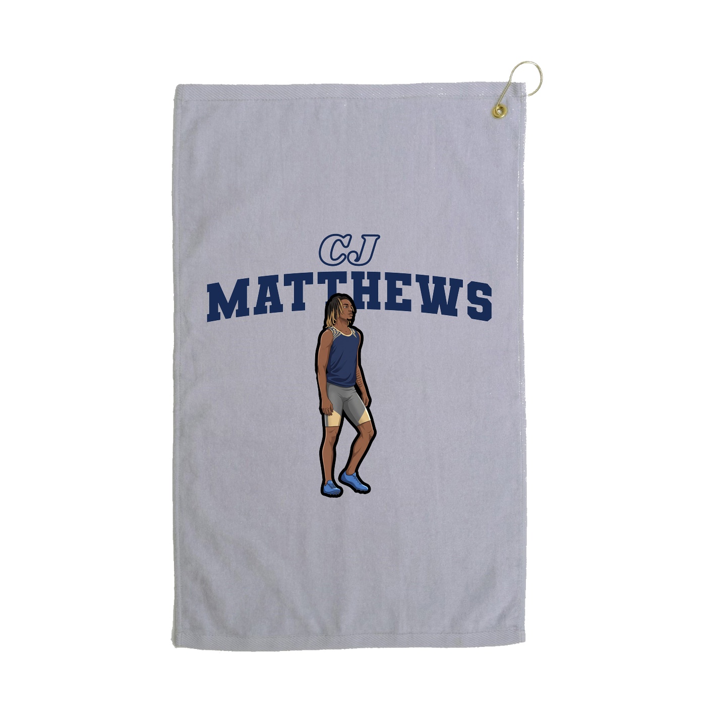 Golf Towel — Name Arch in Grey