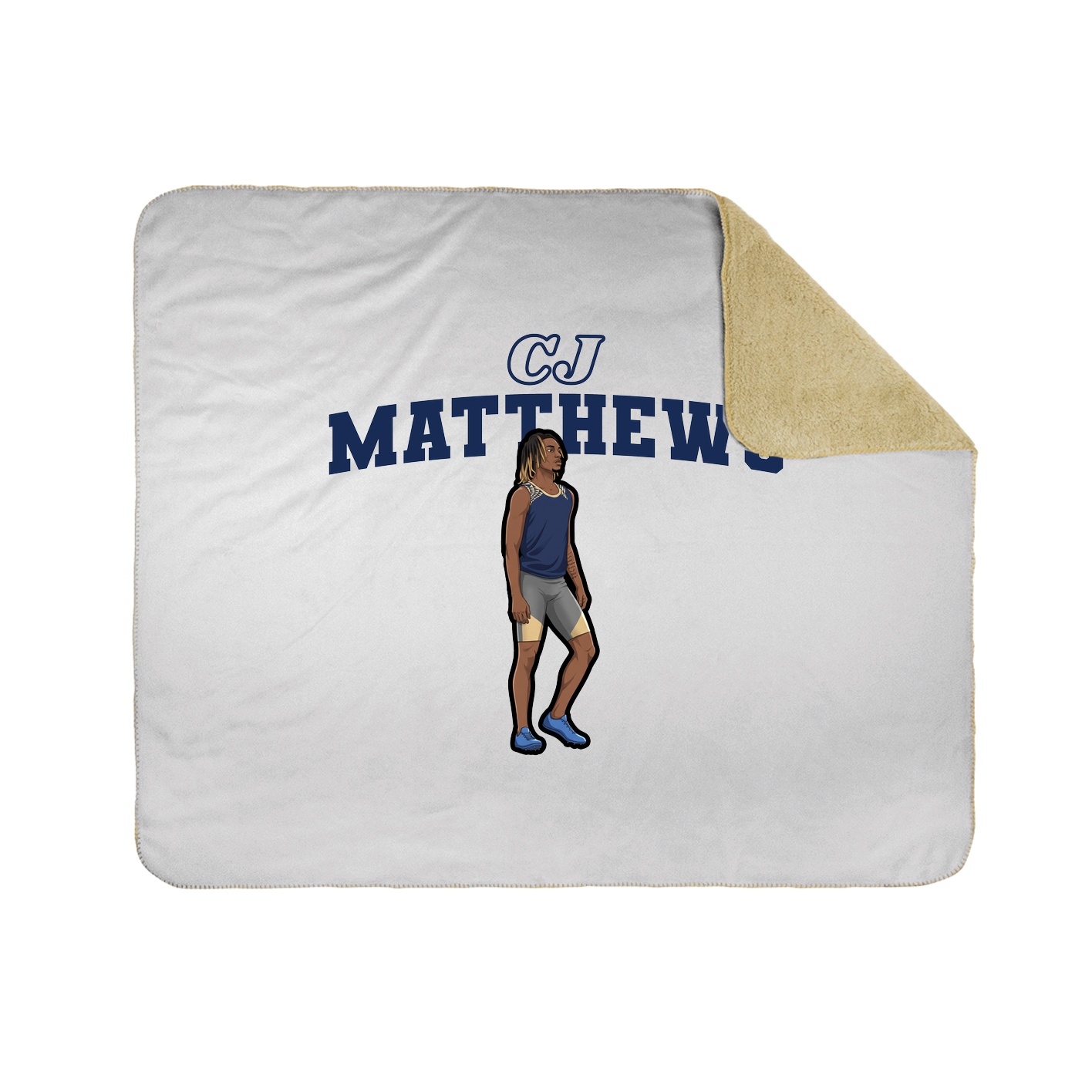 Throw Blanket — Name Arch in White