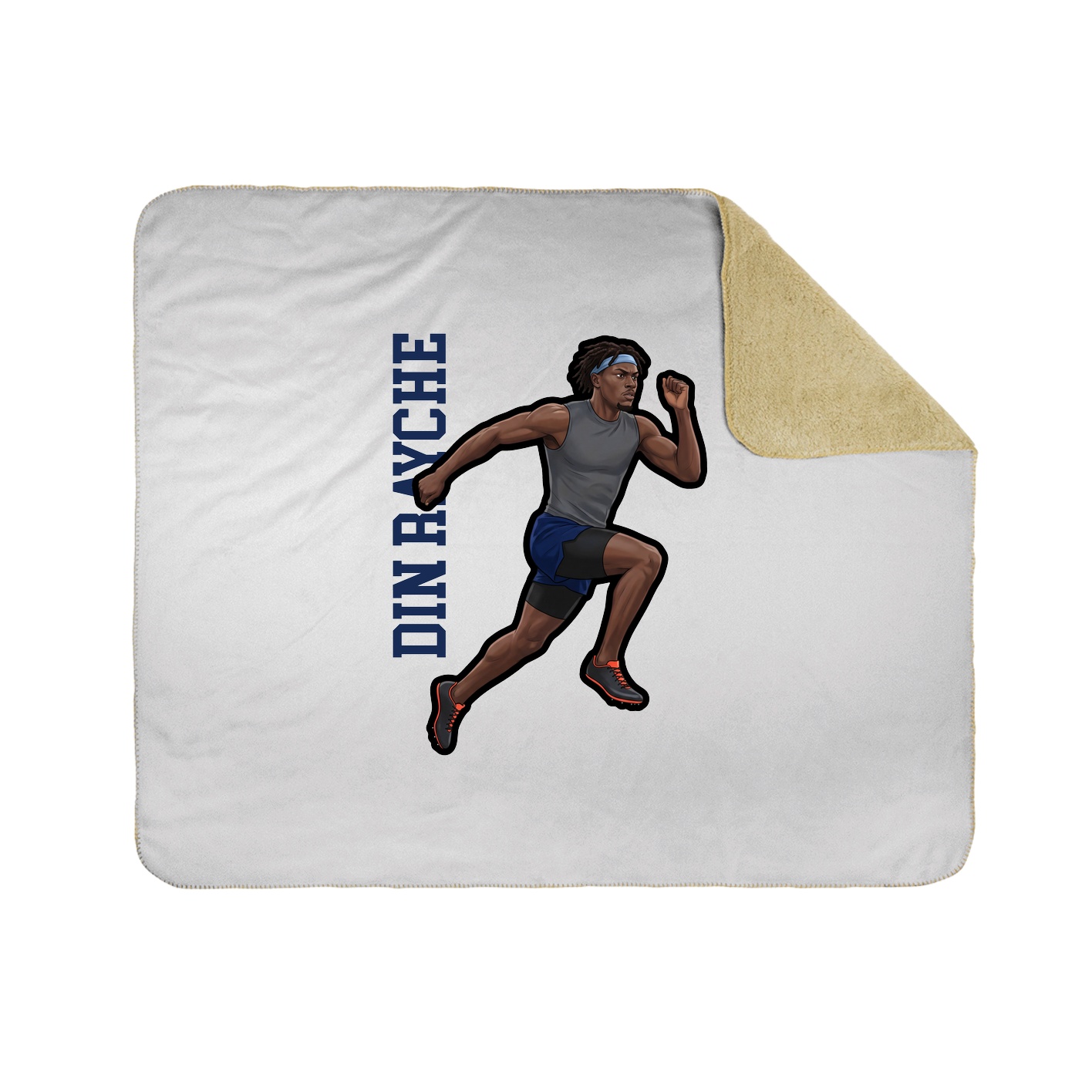 Throw Blanket — Name Vertical in White