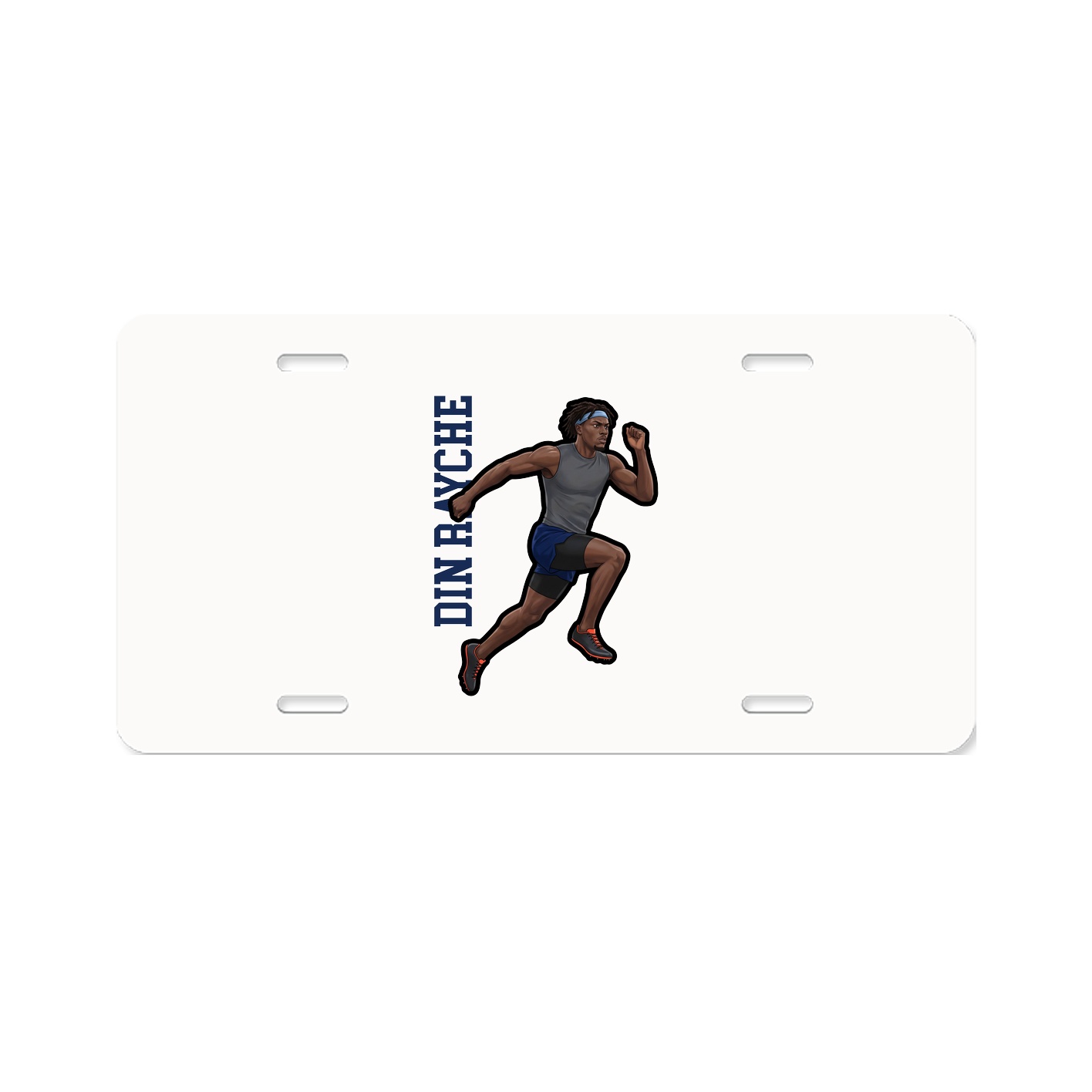 License Plate — Name Vertical in Classic