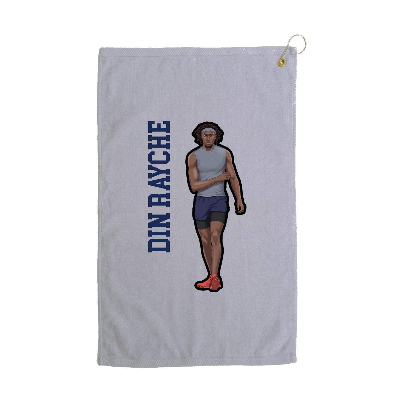 Golf Towel — Name Vertical in Grey