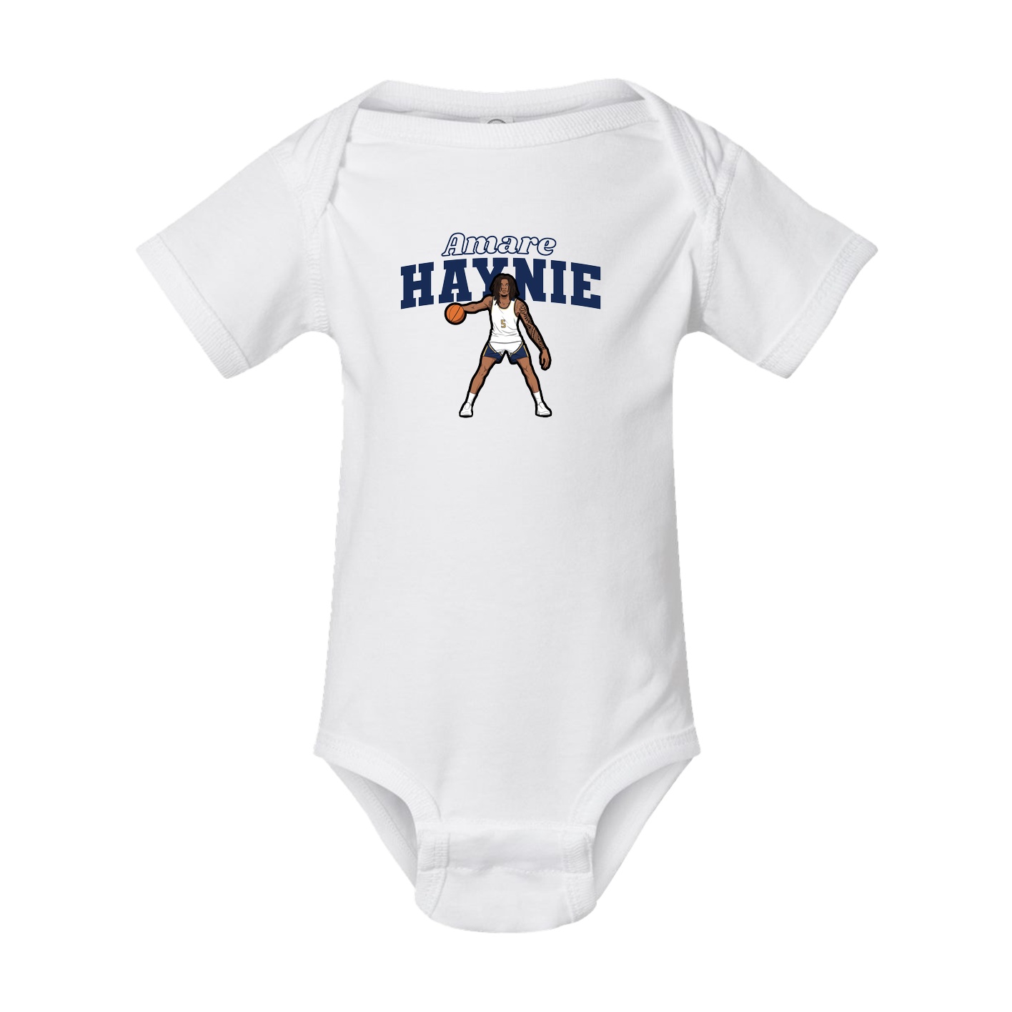 Baby Onesie — Name Arch in White