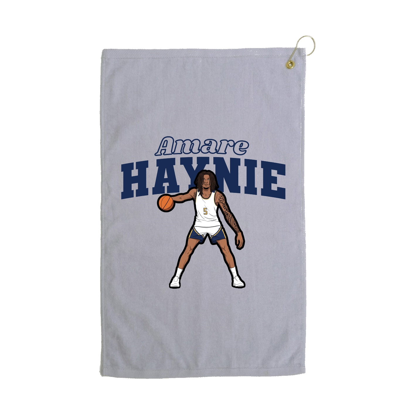 Golf Towel — Name Arch in Grey