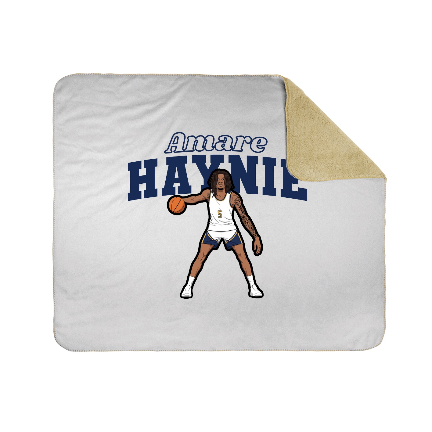 Throw Blanket — Name Arch in White