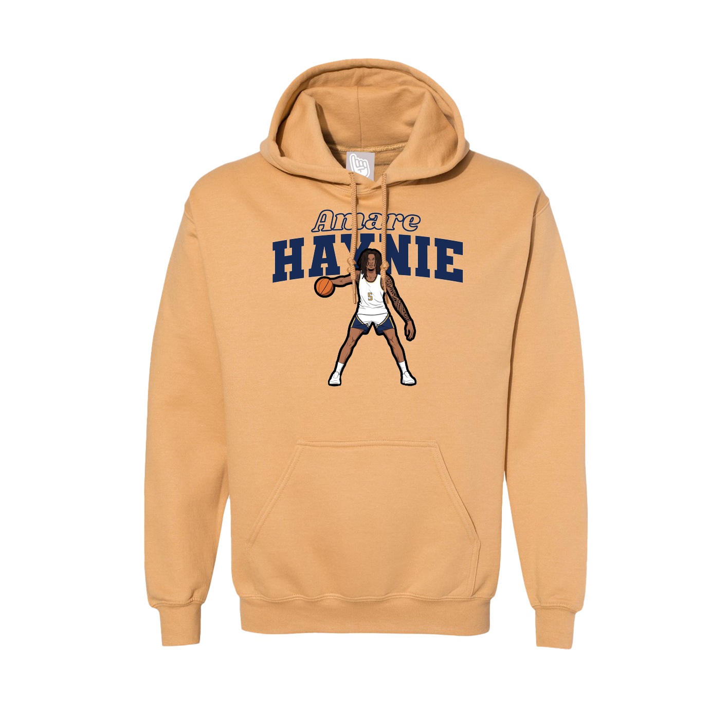 Hoodie — Name Arch in Vegas Gold