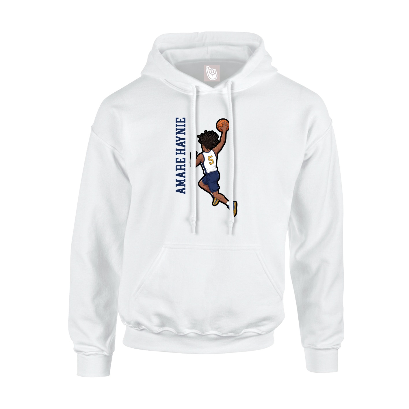 Hoodie — Name Vertical in White