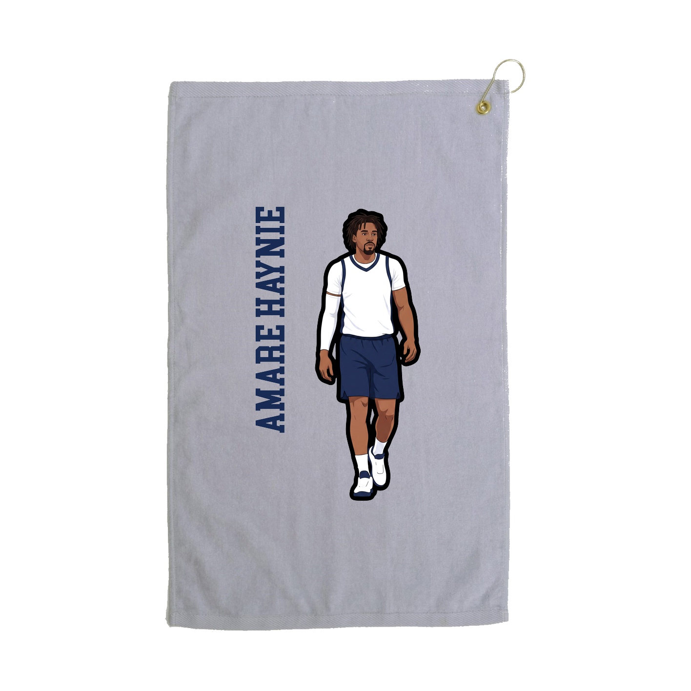 Golf Towel — Name Vertical in Grey