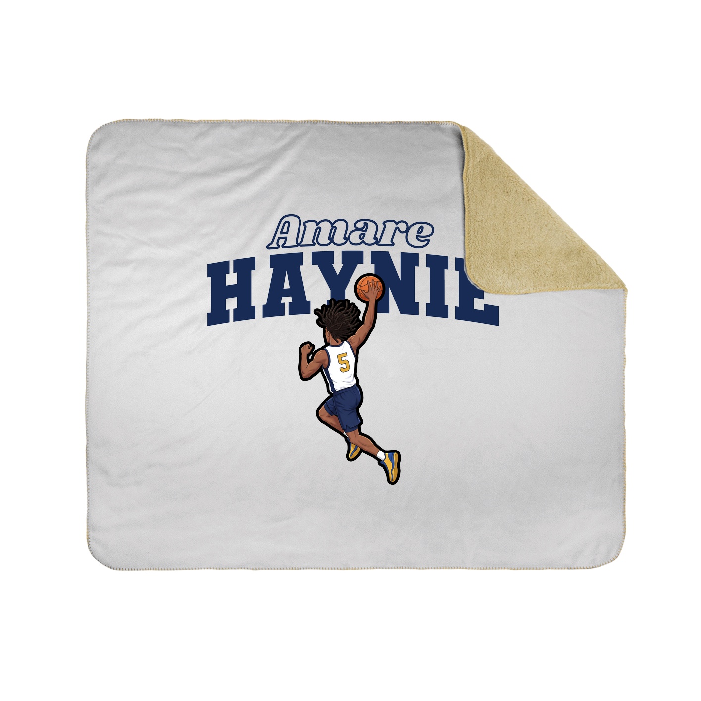 Throw Blanket — Name Arch in White