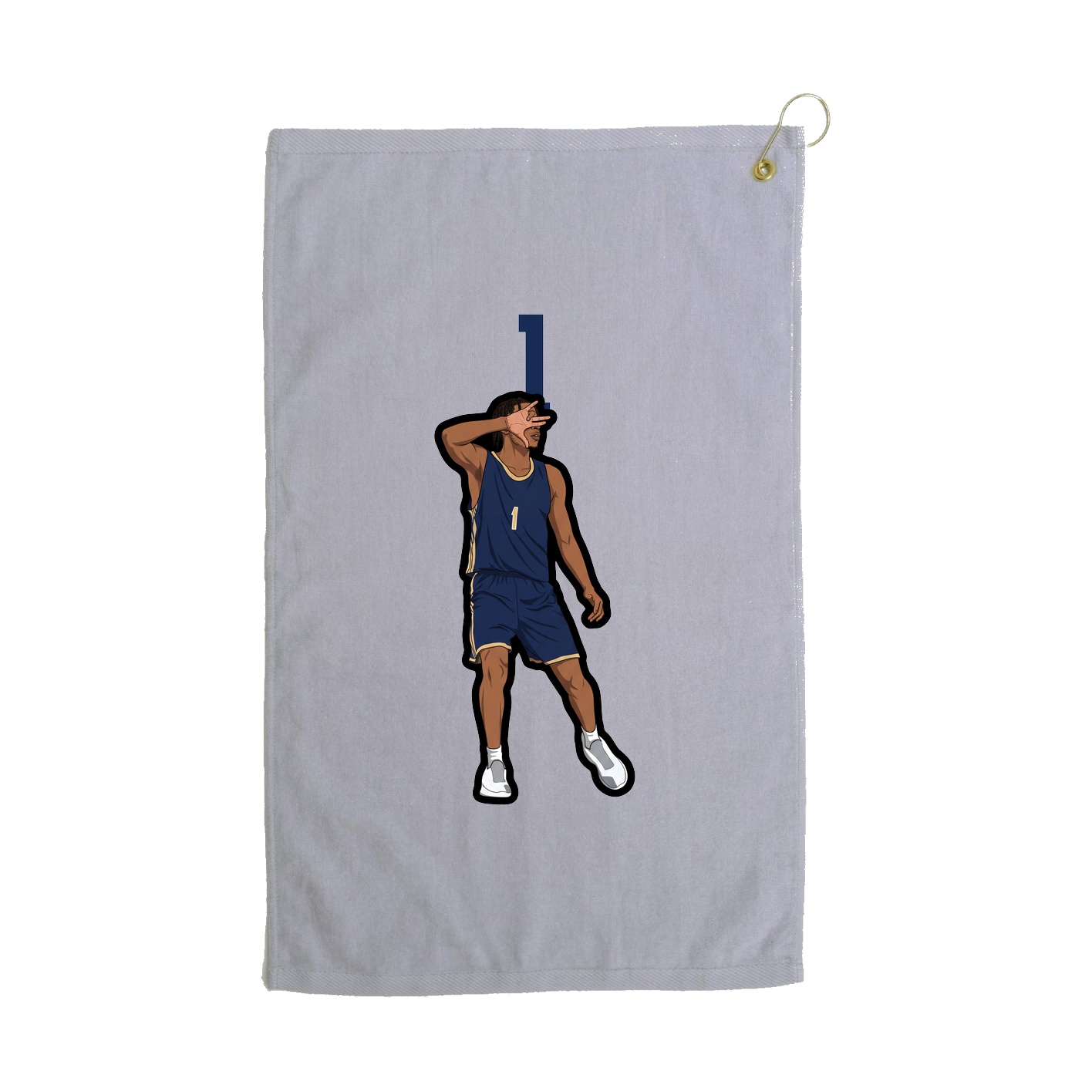 Golf Towel — Number Top in Grey
