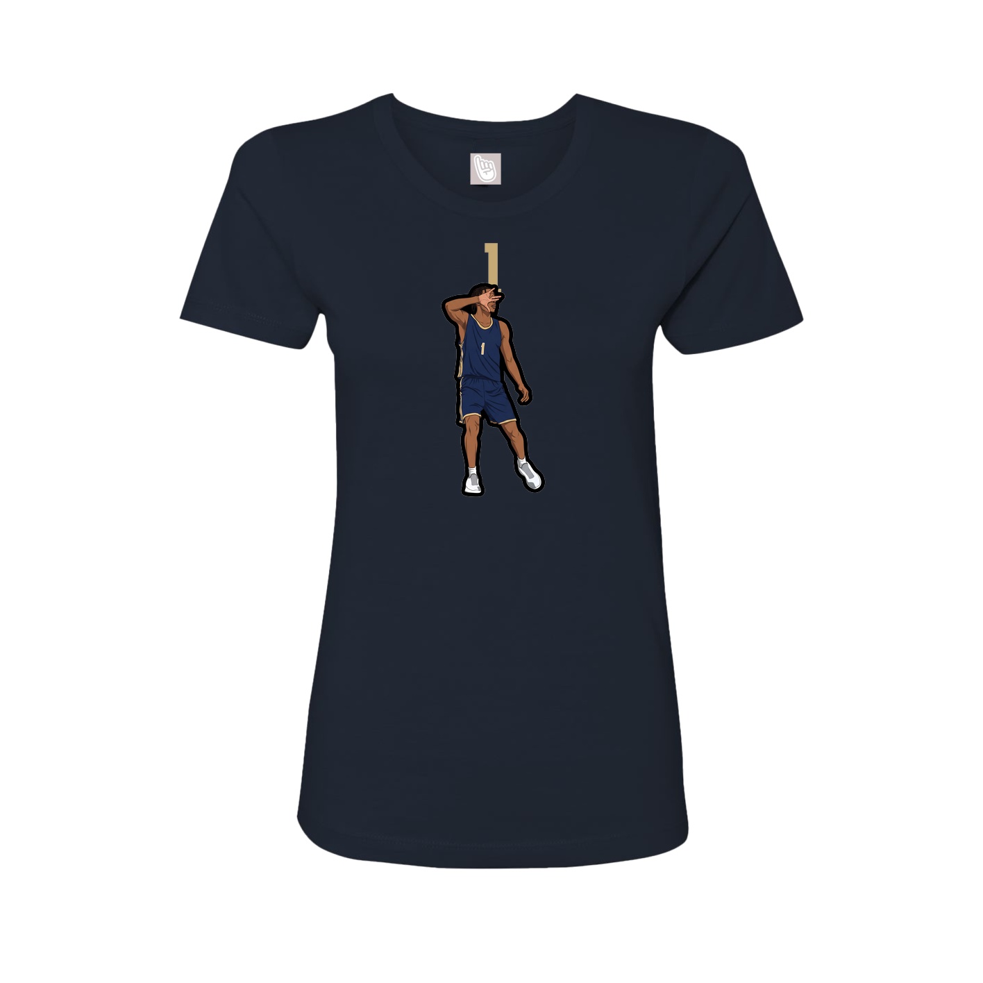 Fitted Women's Tee — Number Top in Navy