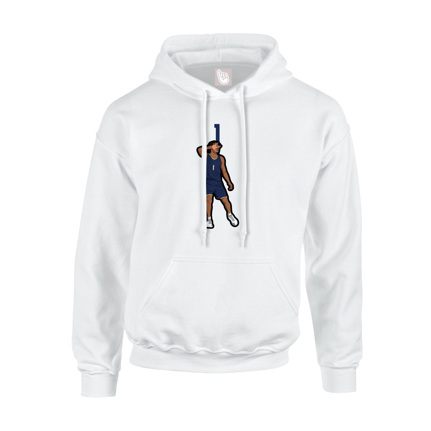 Youth Hoodie — Number Top in White
