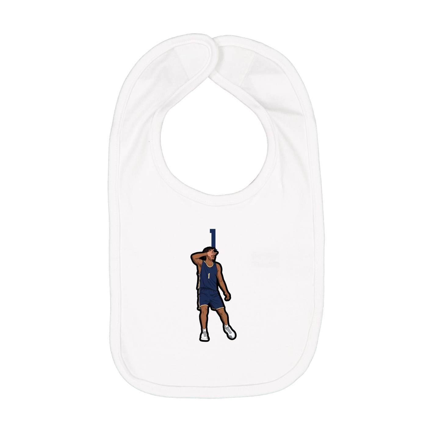 Infant Bib — Number Top in White