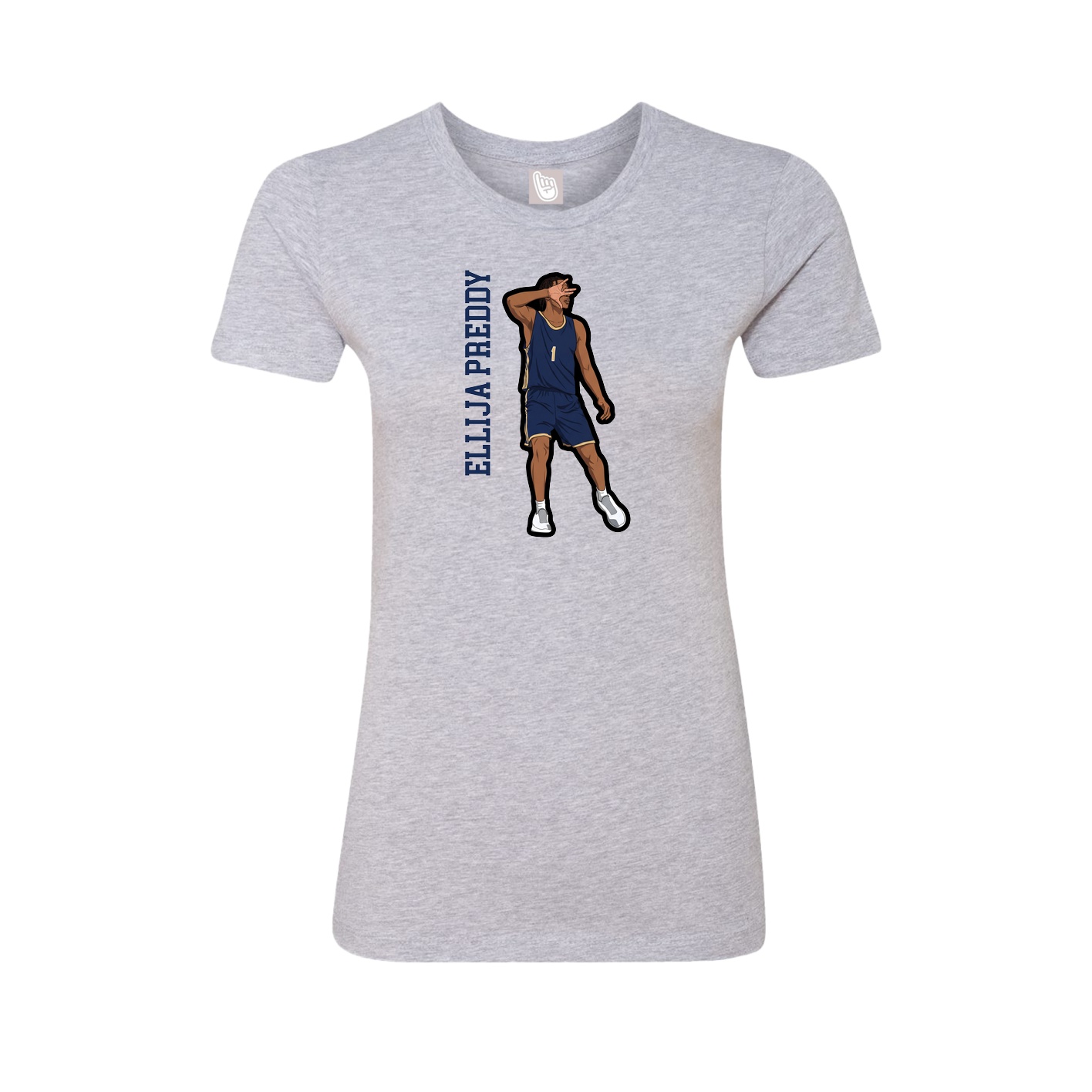 Fitted Women's Tee — Name Vertical in Grey