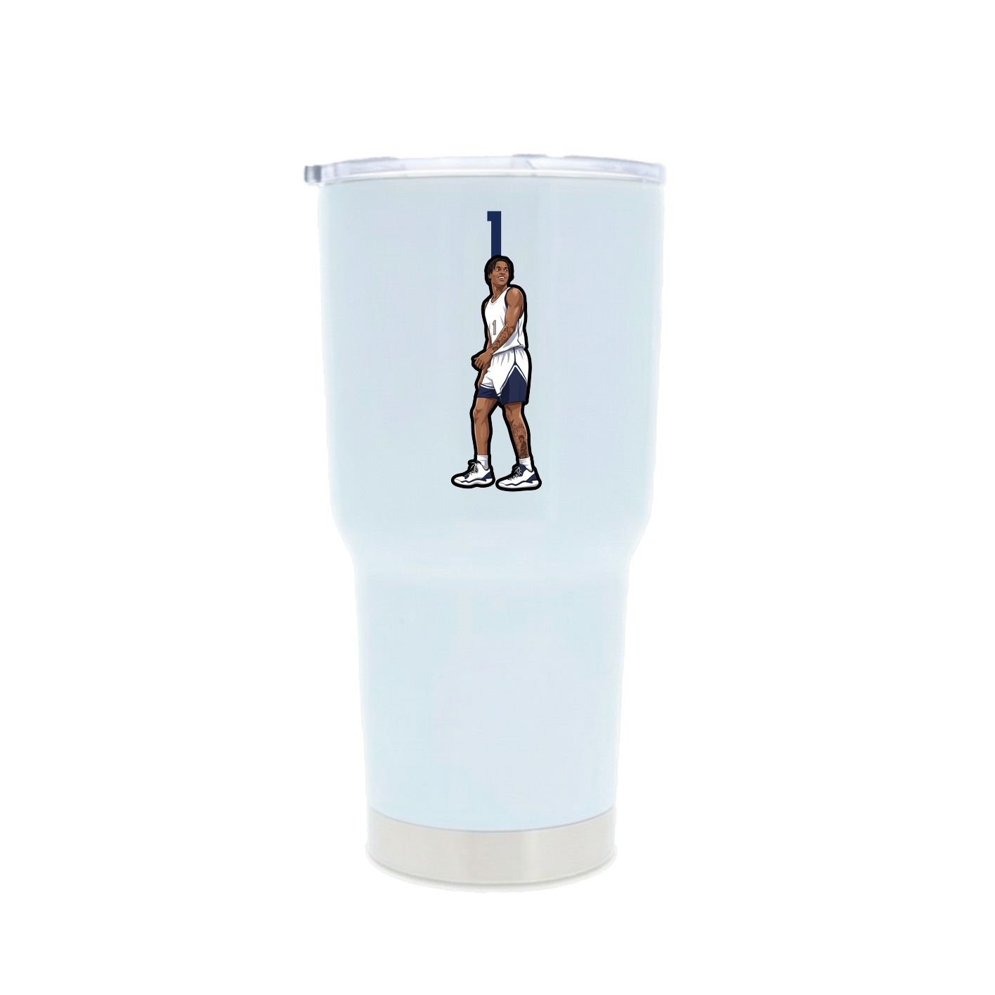 30oz Stainless Steel Tumbler — Number Top in White