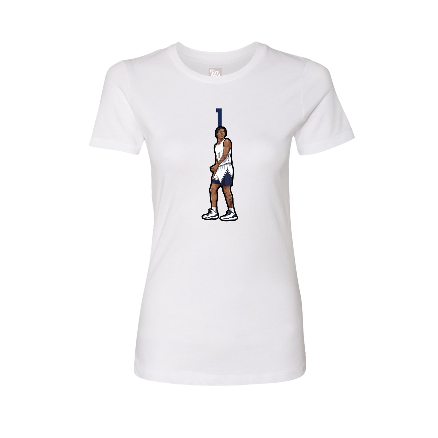 Fitted Women's Tee — Number Top in White
