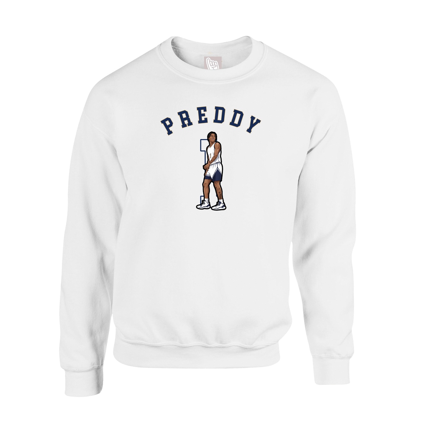 Fleece Crew — Shirsey Arch in White