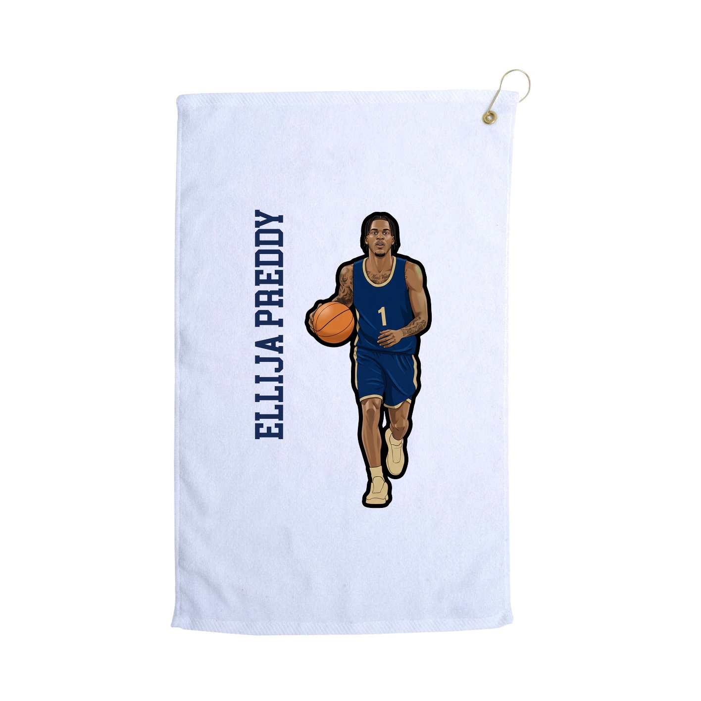 Golf Towel — Name Vertical in White