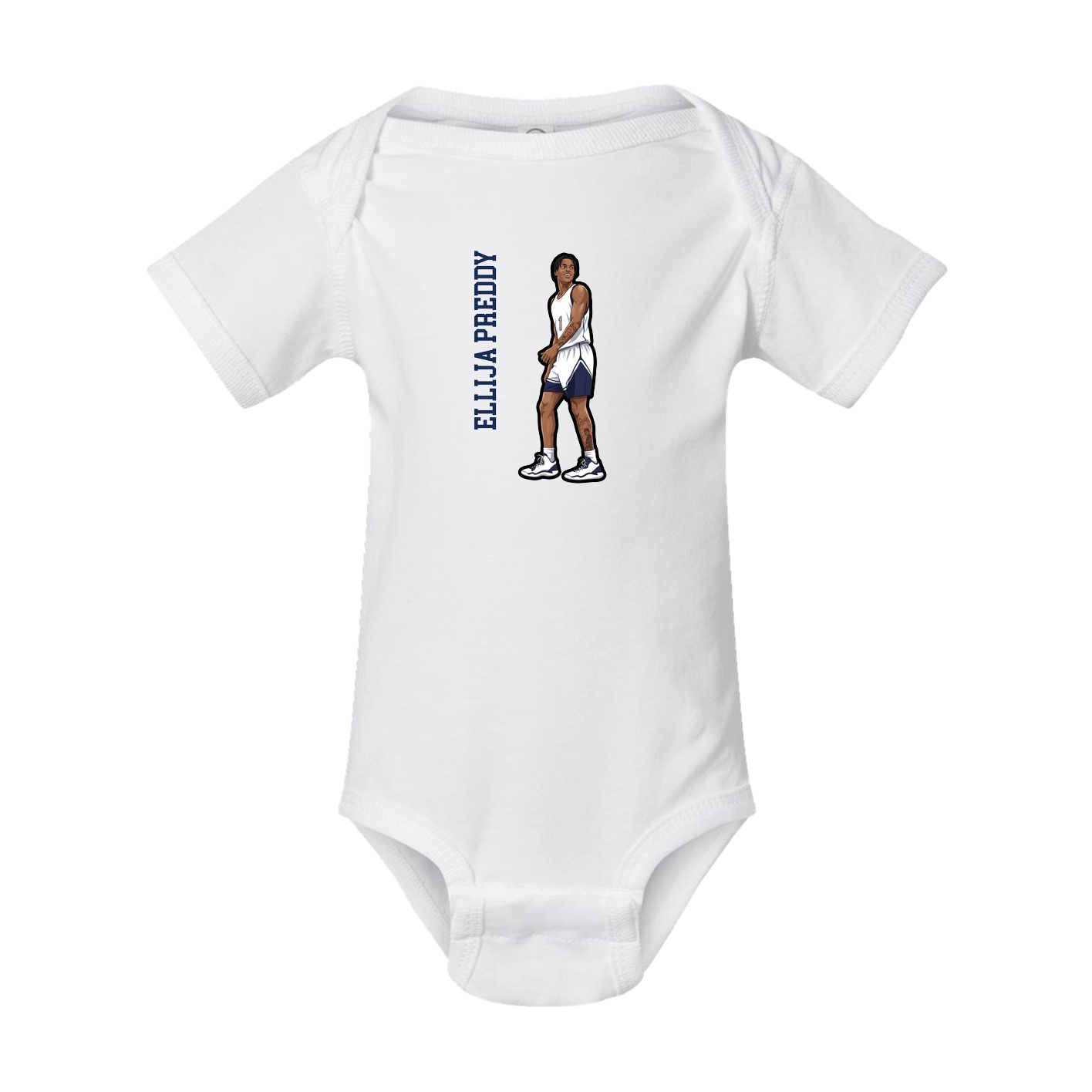 Baby Onesie — Name Vertical in White