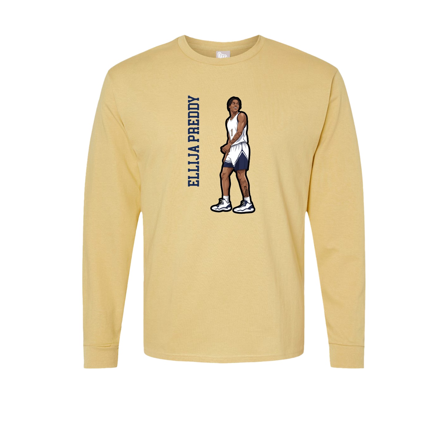 Long Sleeve Tee — Name Vertical in Vegas Gold