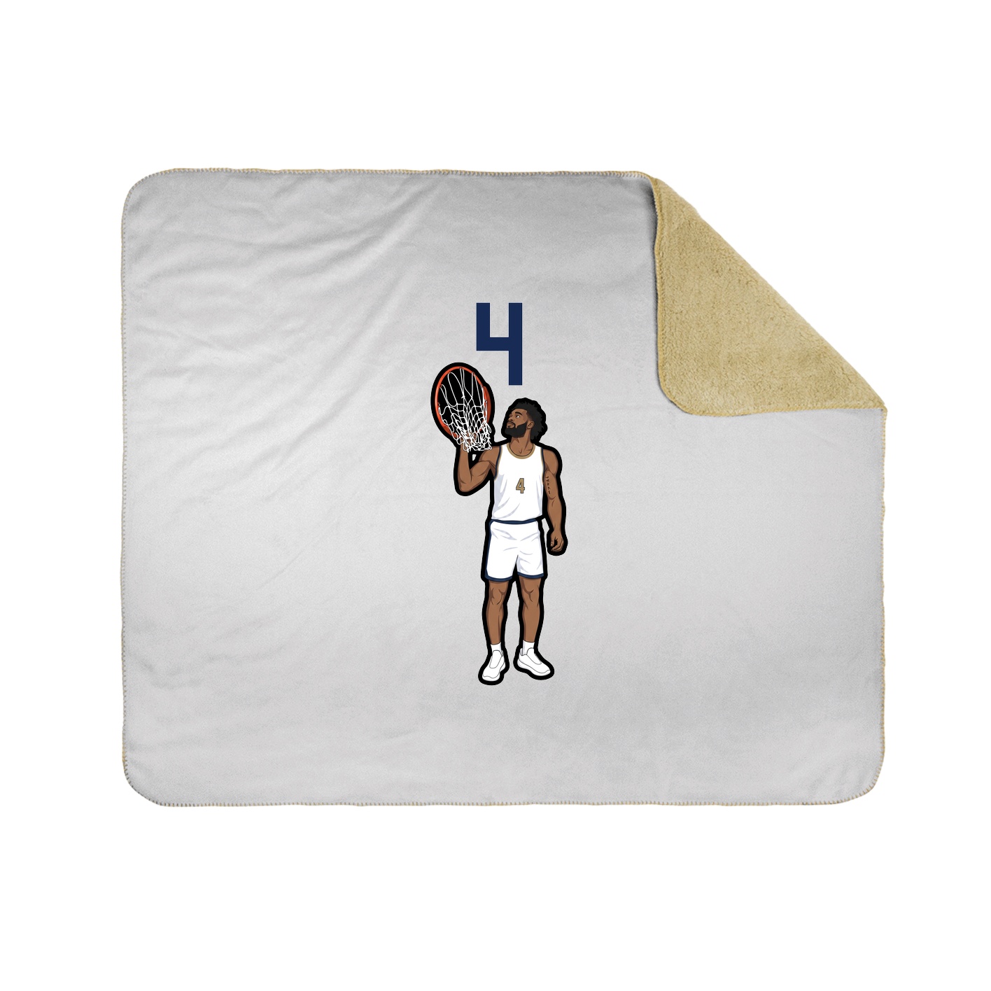 Throw Blanket — Number Top in White