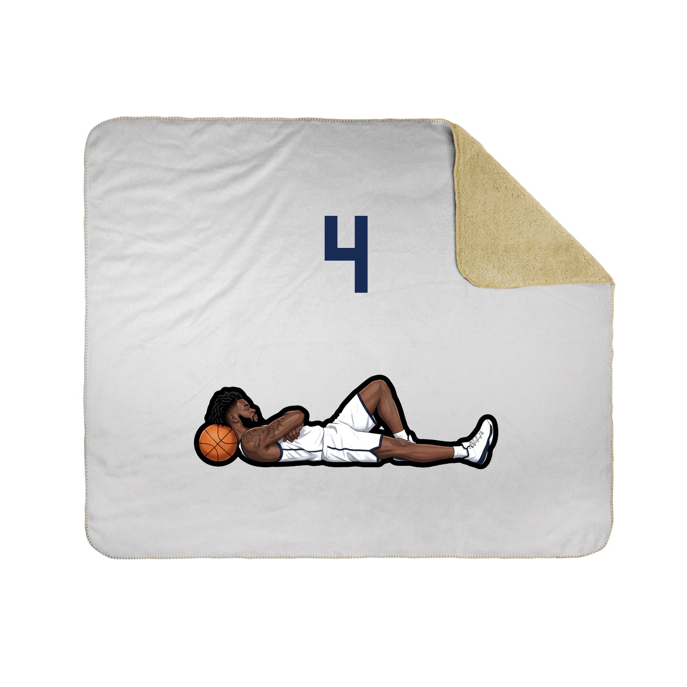 Throw Blanket — Number Top in White