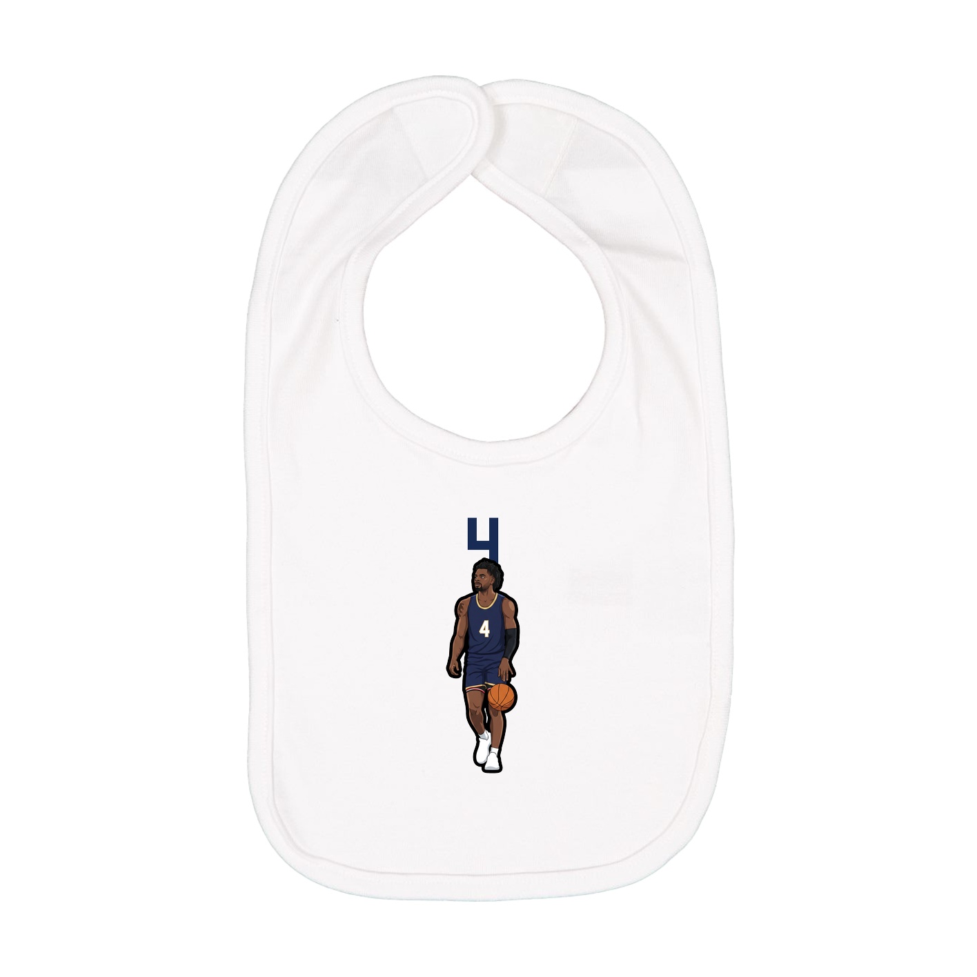 Infant Bib — Number Top in White