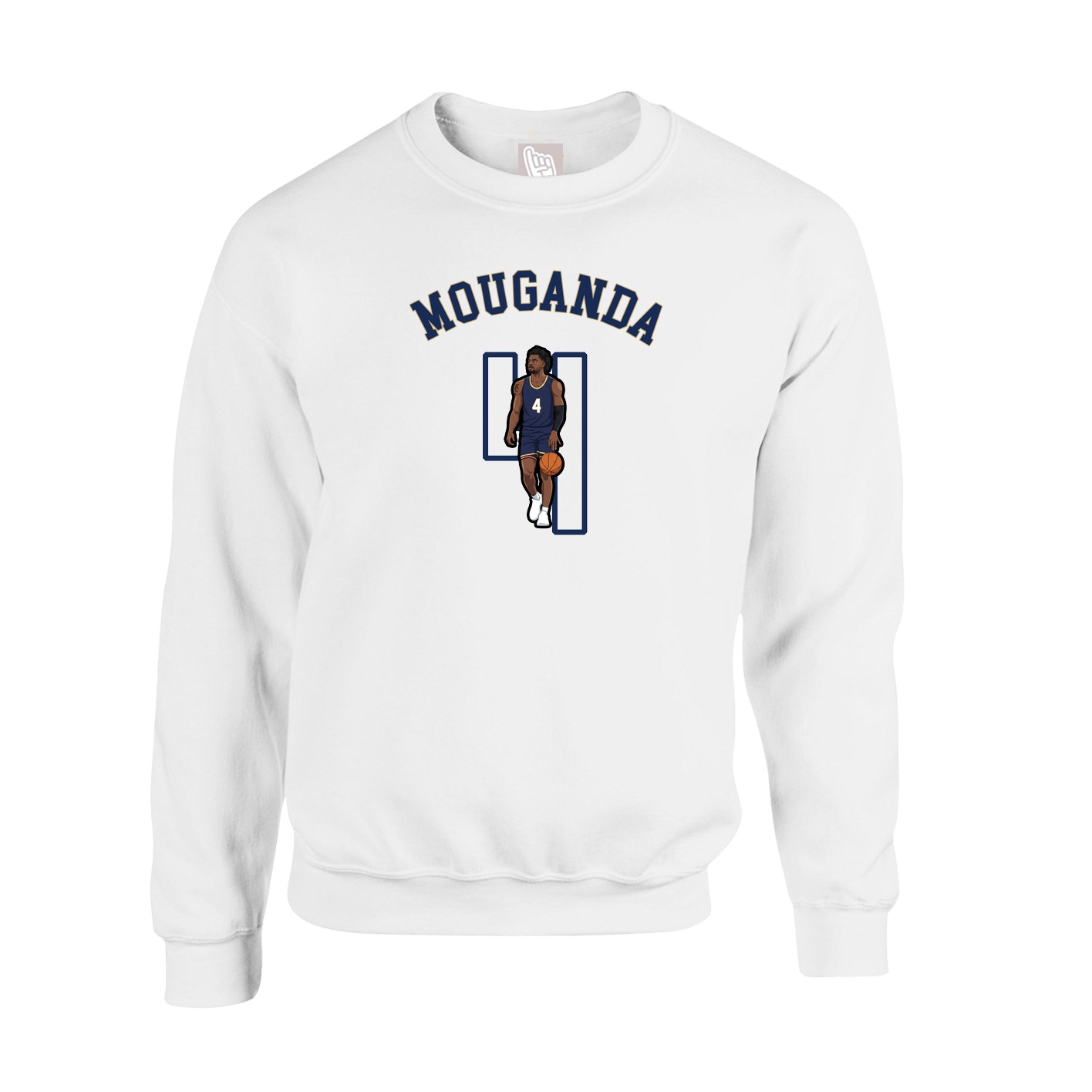 Fleece Crew — Shirsey Arch in White