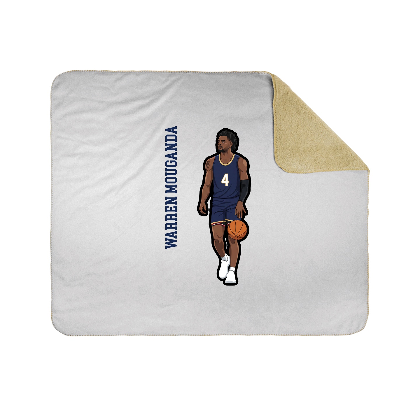 Throw Blanket — Name Vertical in White