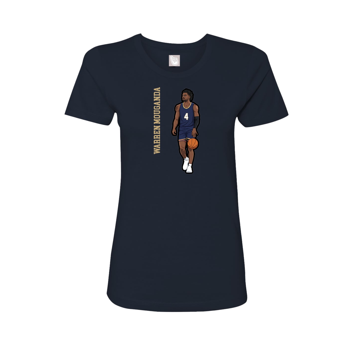 Womens Tee — Name Vertical in Navy