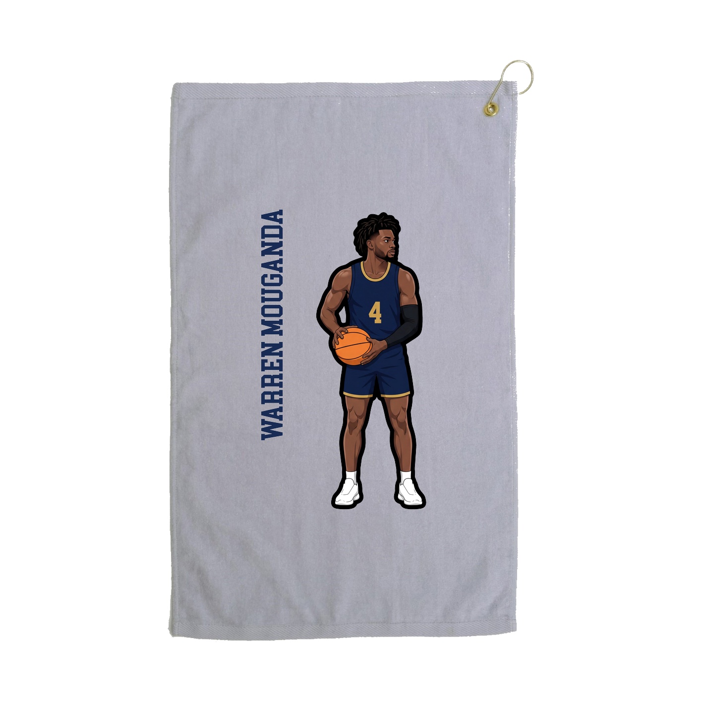 Golf Towel — Name Vertical in Grey
