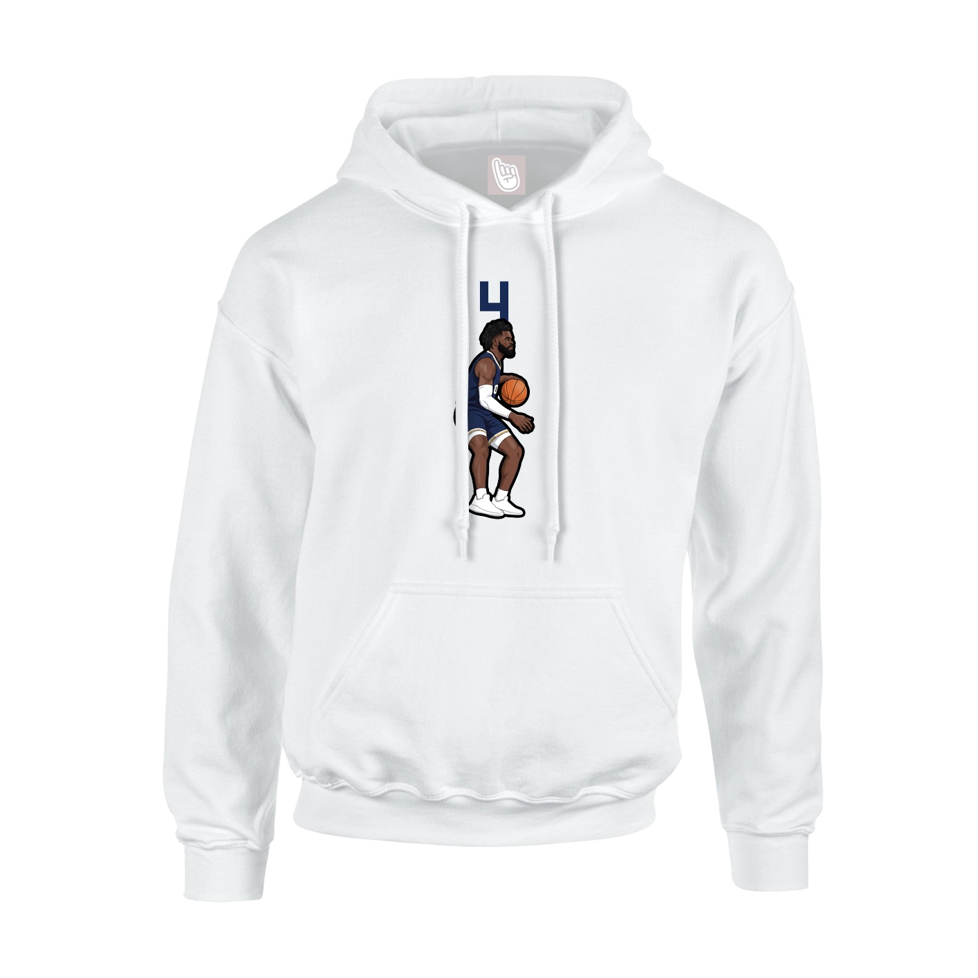 Youth Hoodie — Number Top in White