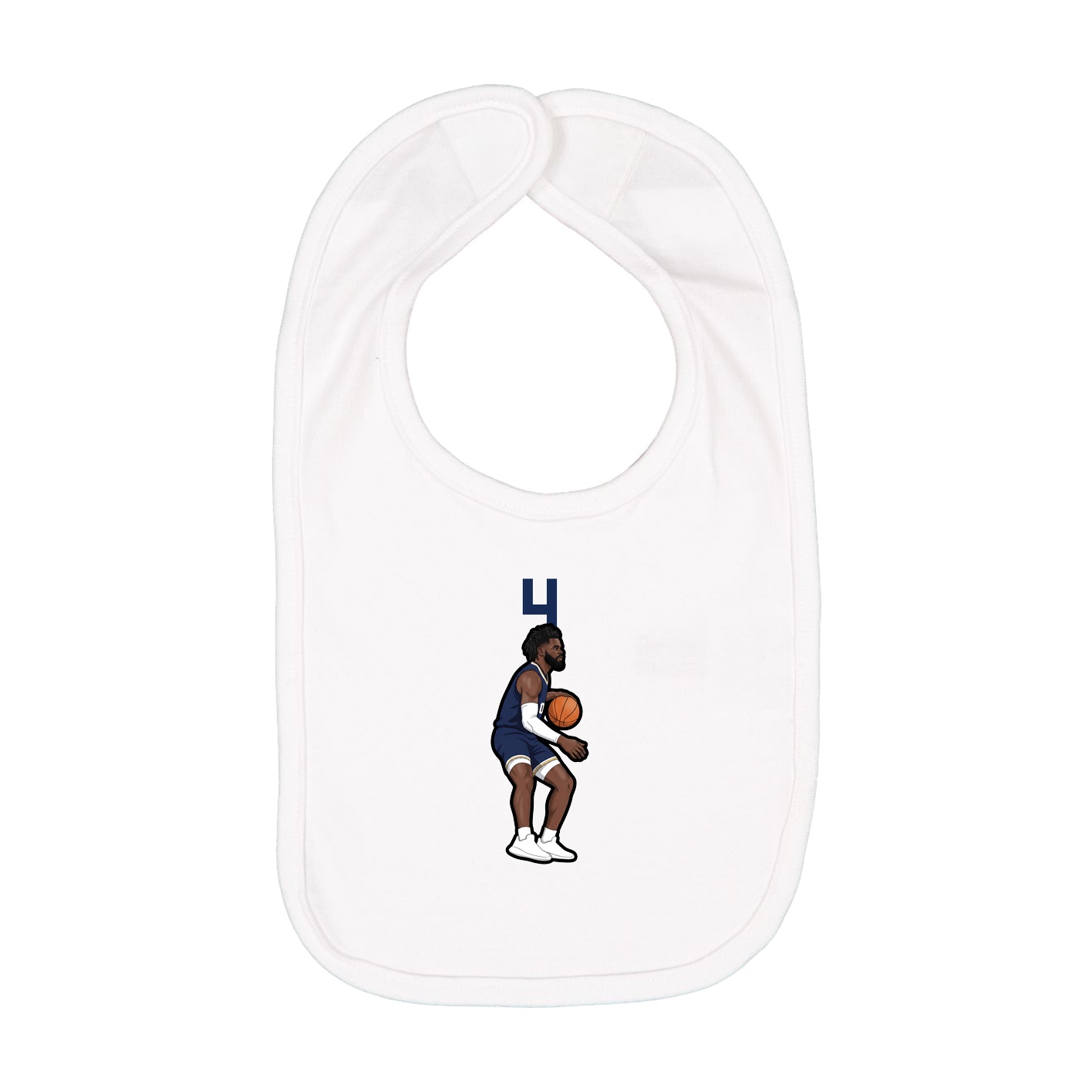 Infant Bib — Number Top in White