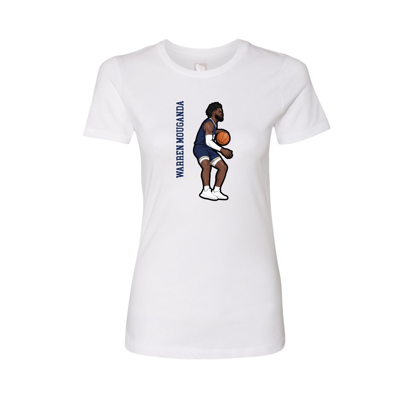 Womens Tee — Name Vertical in White