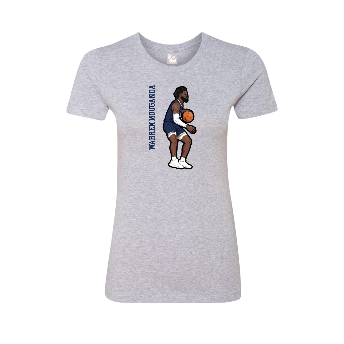 Fitted Women's Tee — Name Vertical in Grey