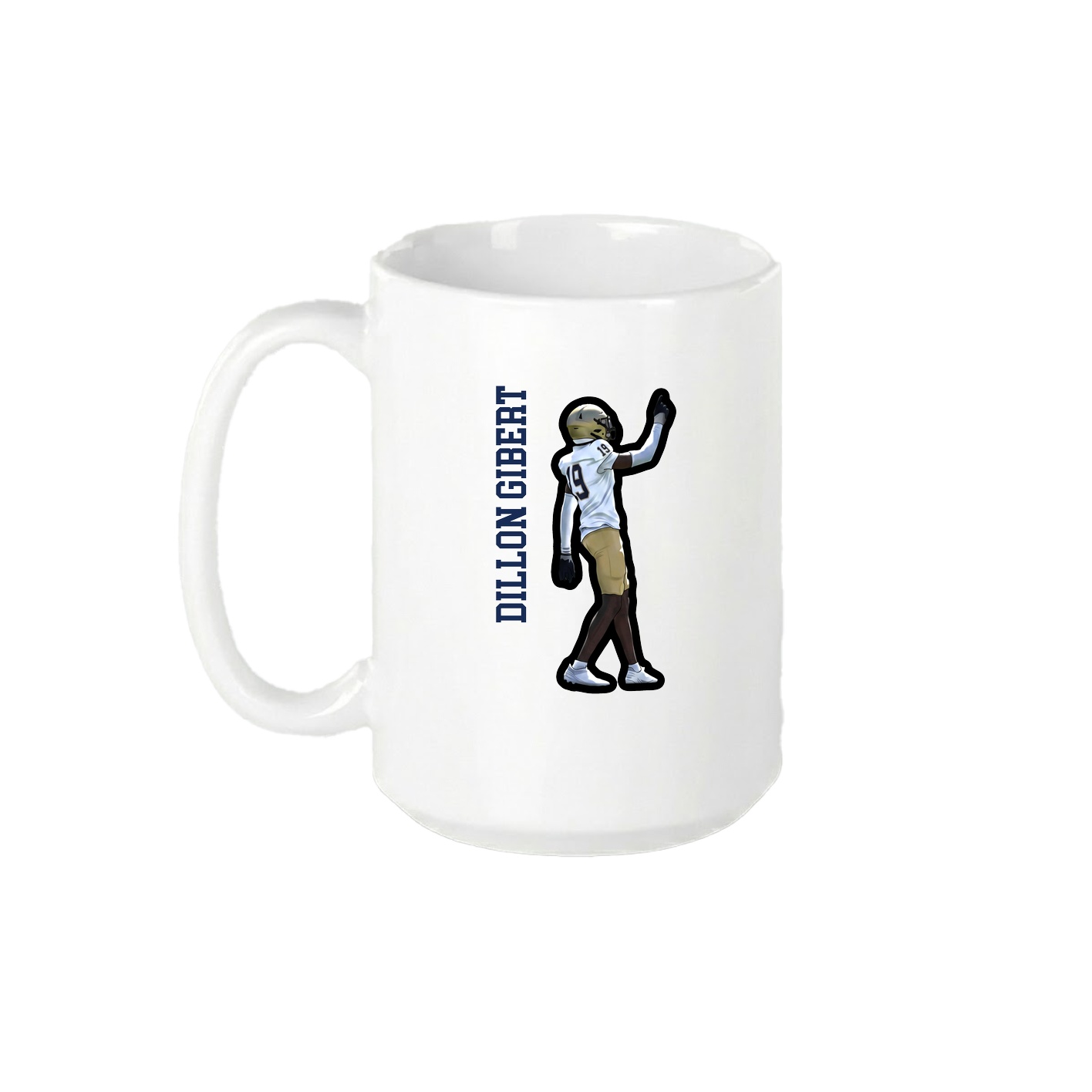15oz Coffee Mug — Name Vertical in White