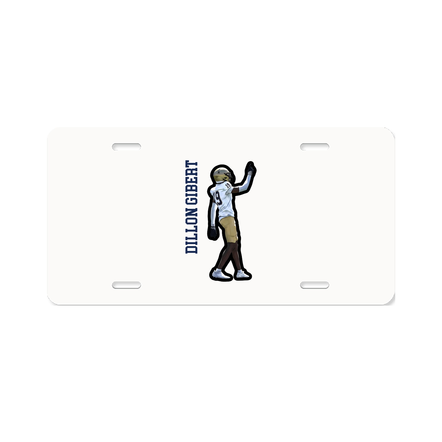 License Plate — Name Vertical in Classic