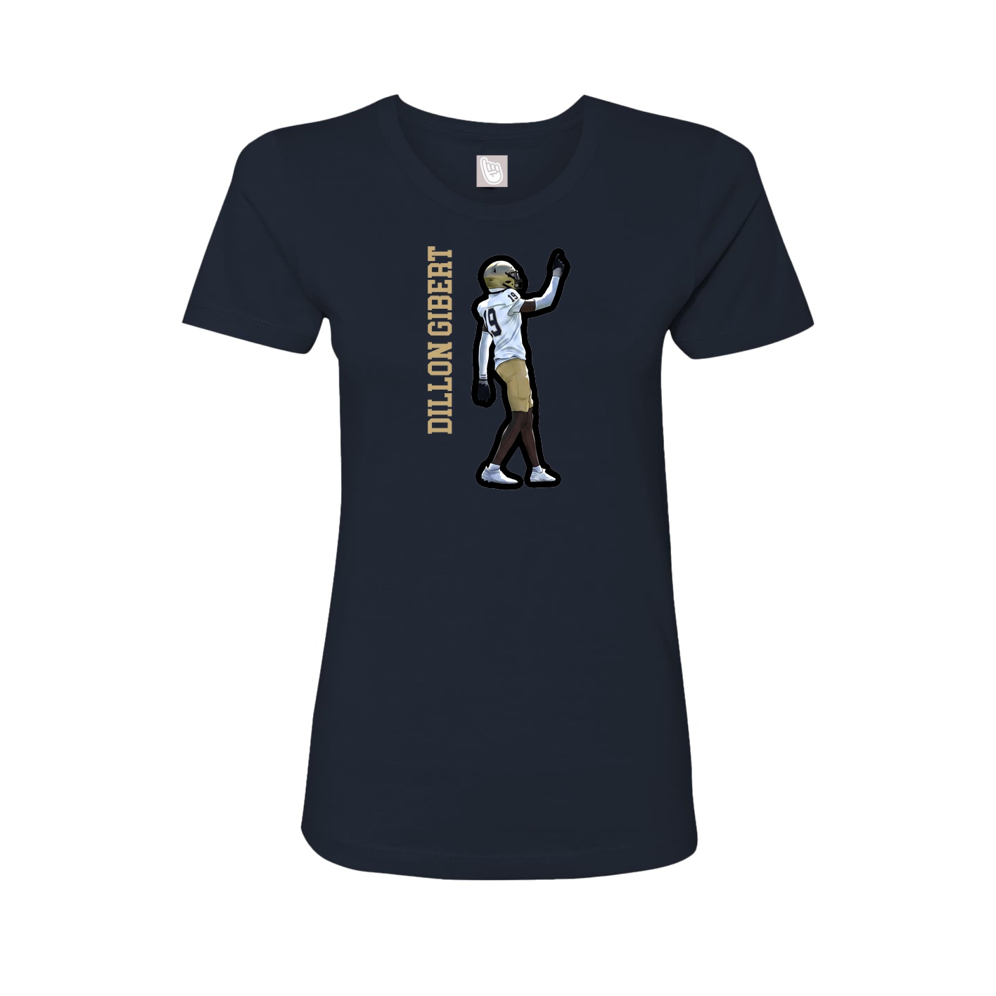 Fitted Women's Tee — Name Vertical in Navy