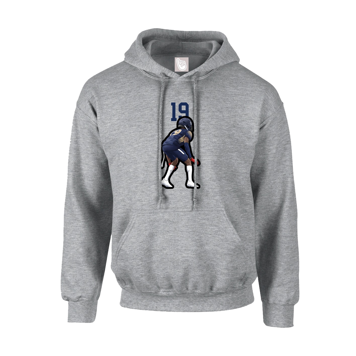 Youth Hoodie — Number Top in Grey