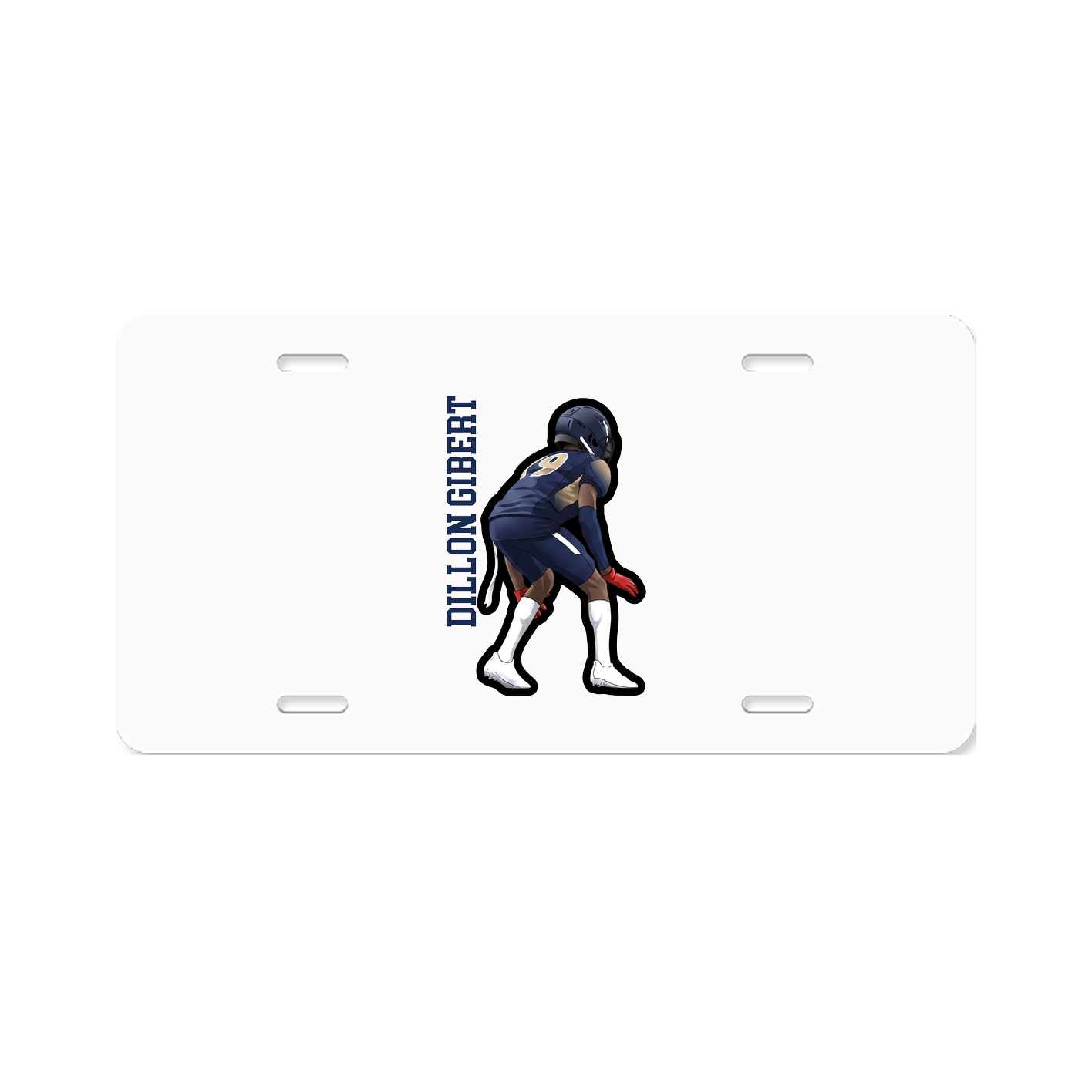 License Plate — Name Vertical in Classic