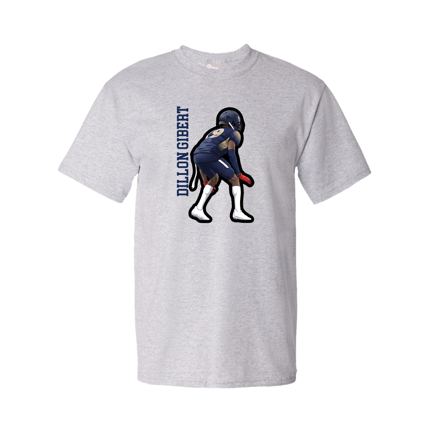 Youth Tee — Name Vertical in Grey