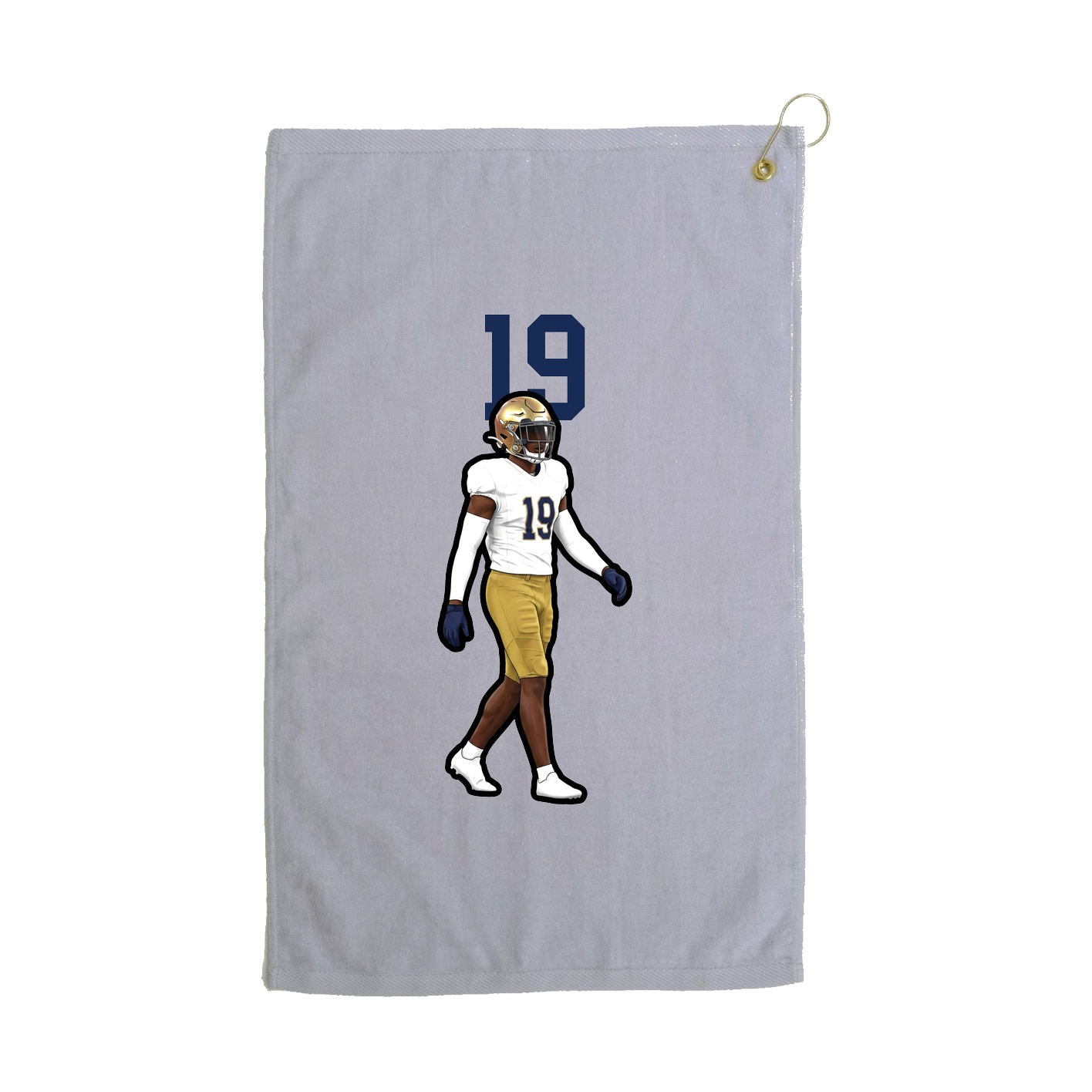 Golf Towel — Number Top in Grey