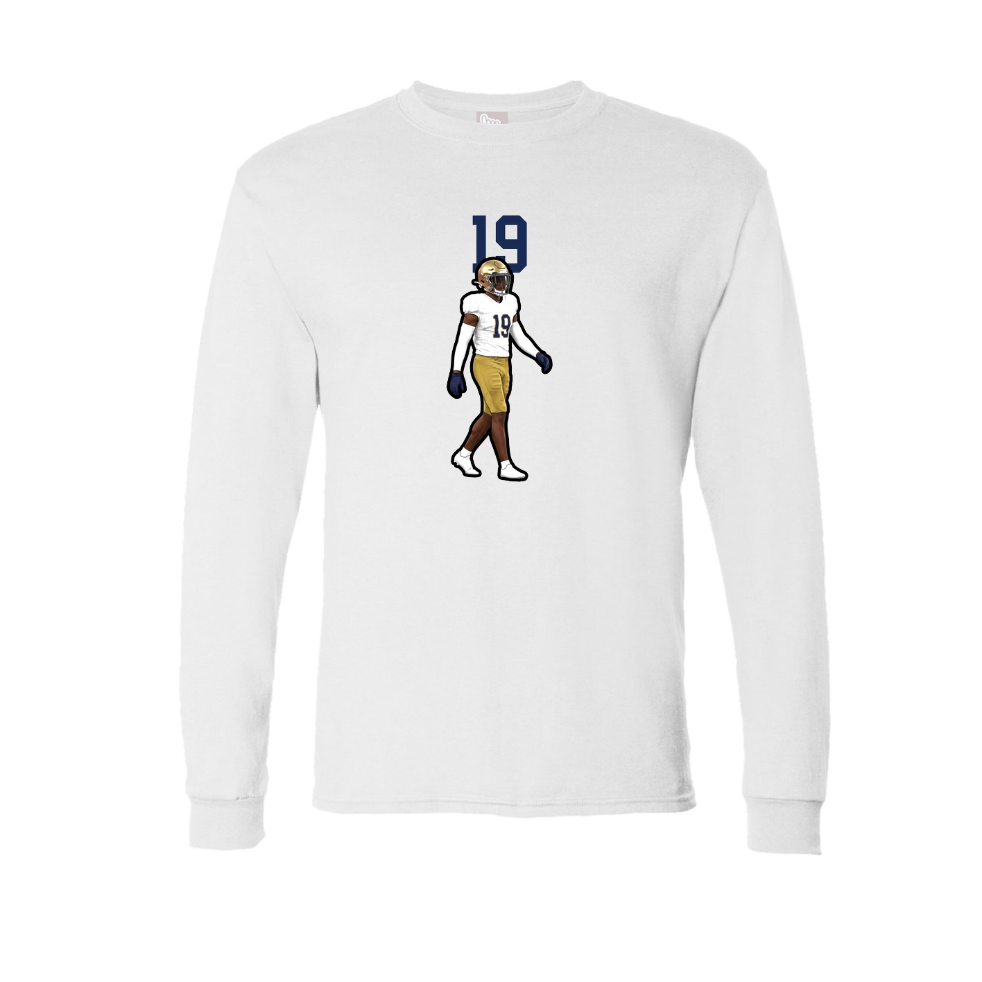 Long Sleeve Tee — Number Top in White