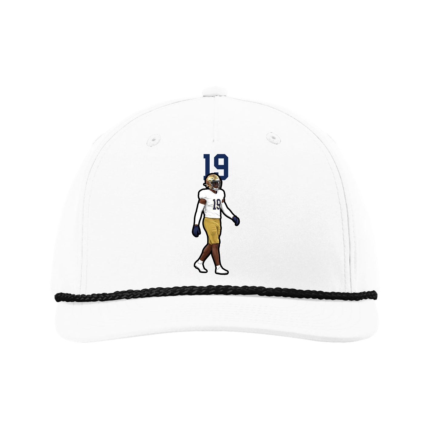 Five-Panel Classic Rope Cap — Number Top in White