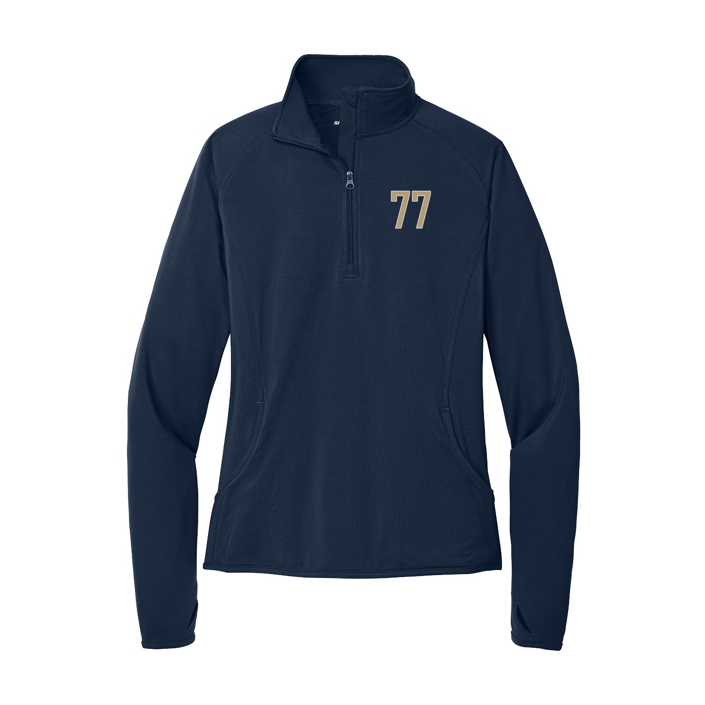 Women's Q-Zip Pullover — Front Shirsy in Navy