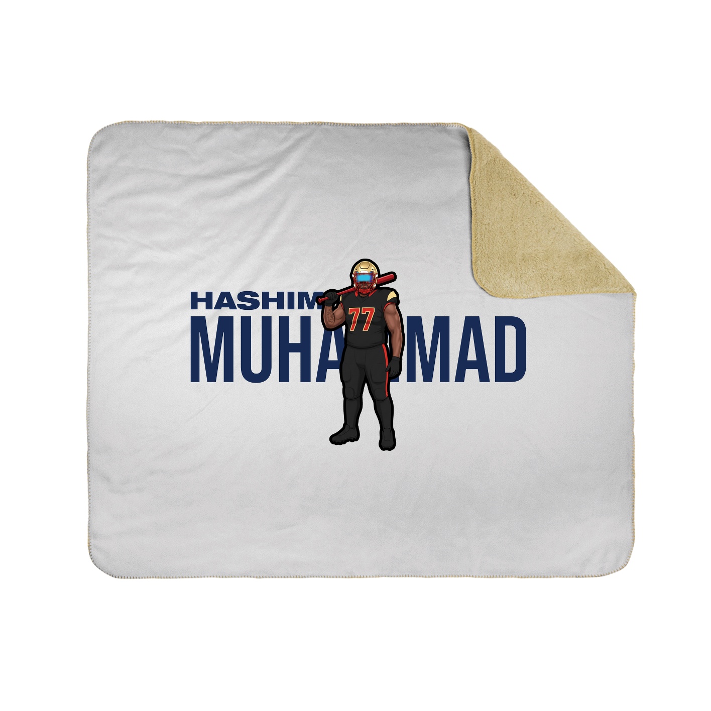 Throw Blanket — Player Name in White