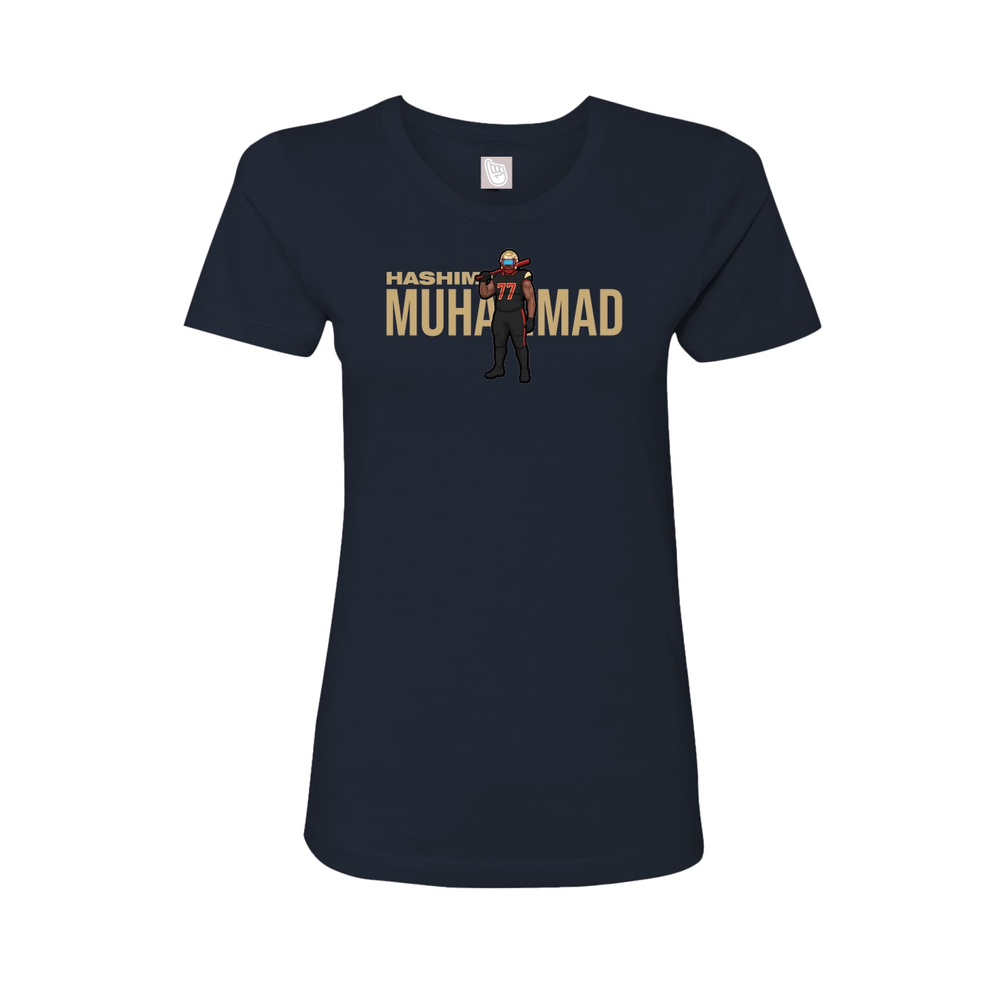 Fitted Women's Tee — Player Name in Navy