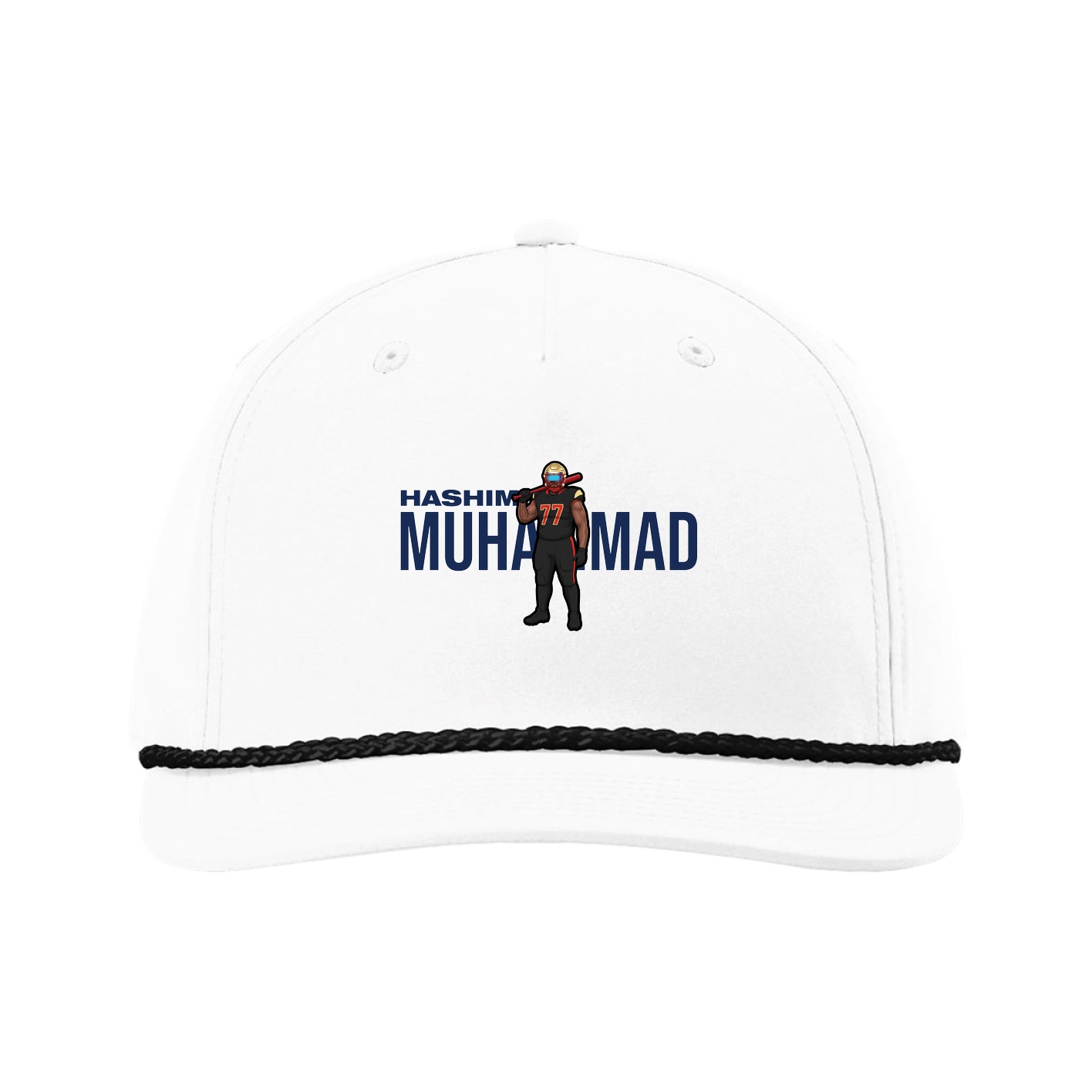 Five-Panel Classic Rope Cap — Player Name in White