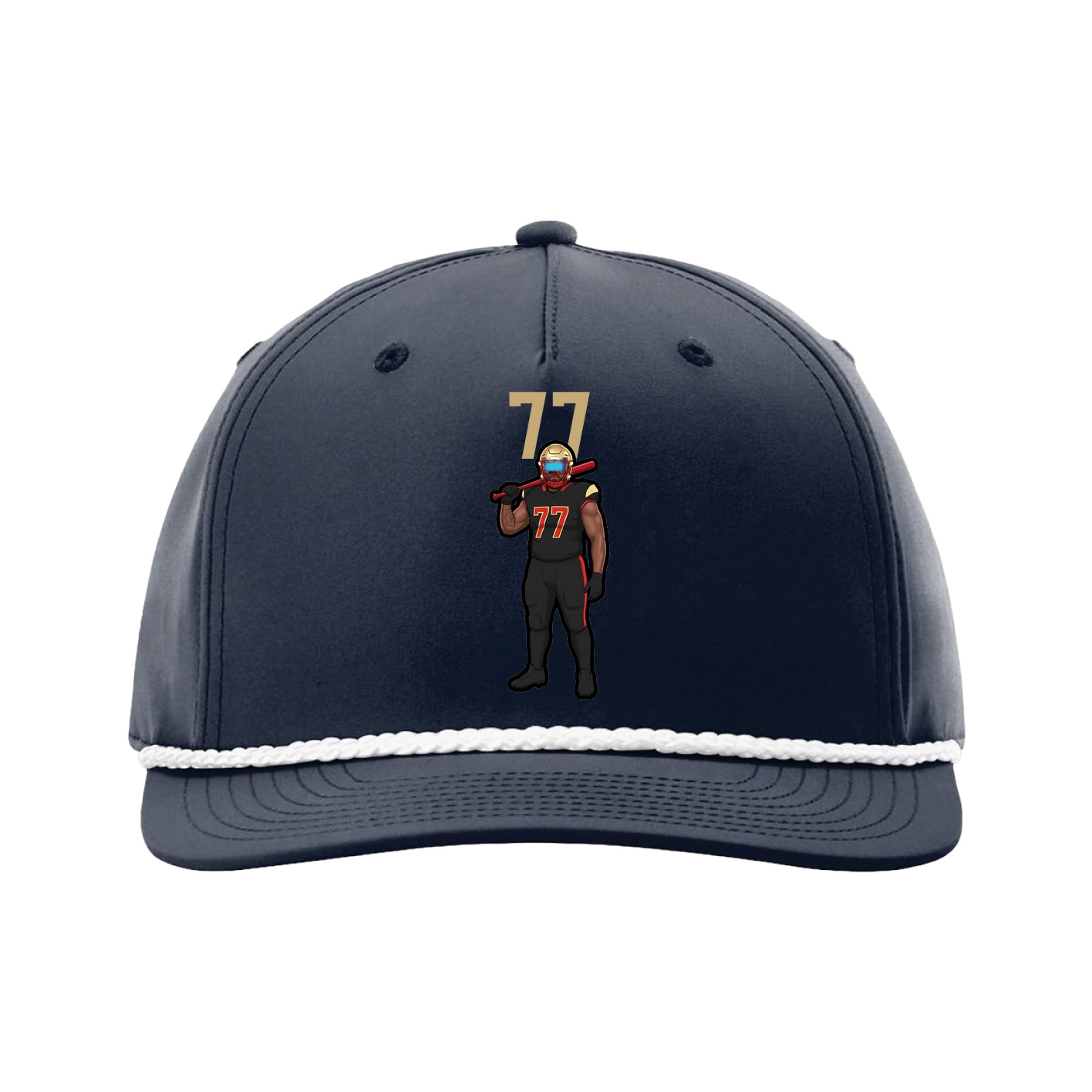 Five-Panel Classic Rope Cap — Number Top in Navy