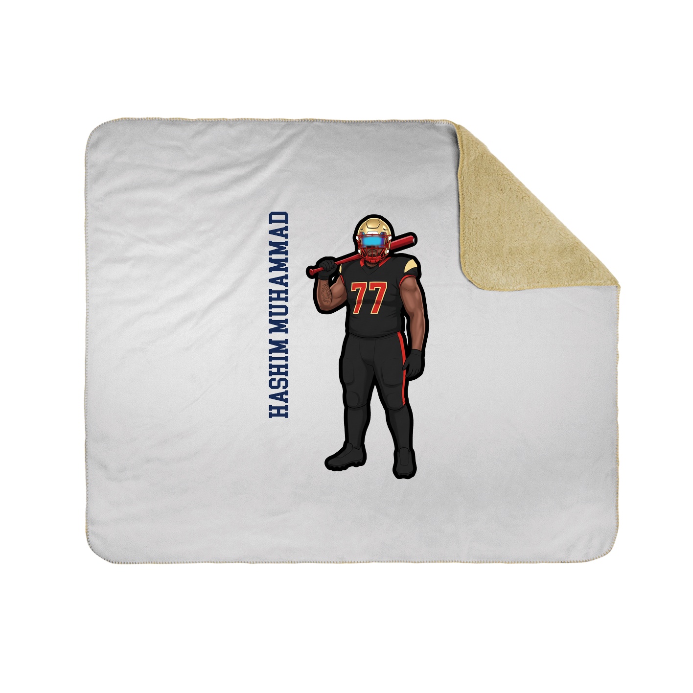 Throw Blanket — Name Vertical in White
